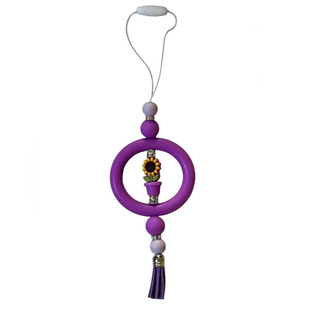 Purple Sunflower Car Charm